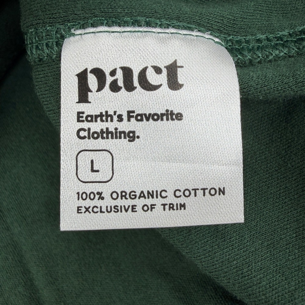 Pact Men's Organic 100% Cotton Pullover Mock Neck Snap Collar Sweater L Green - Picture 4 of 7